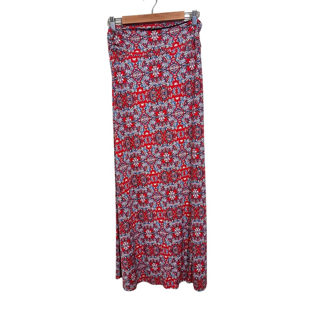 Gilli Red Paisley Maxi Skirt Size Medium Made in USA - Picture 2 of 5